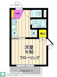 Kフラッツ 1Kの間取図画像