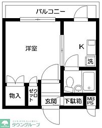 日神パレス田無 1Kの間取図画像