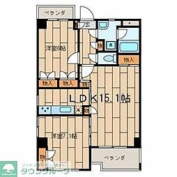 フィールドストーン調布 2LDKの間取図画像