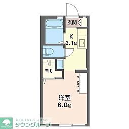 ガーデンコート国立 1Kの間取図画像