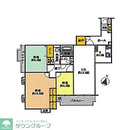 八王子パーク・ファミリア 3LDKの間取図画像
