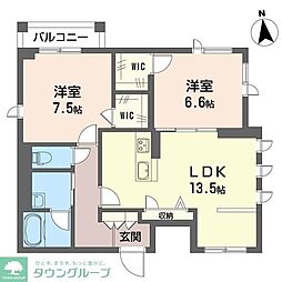 ティサージュ寺町 2LDKの間取図画像