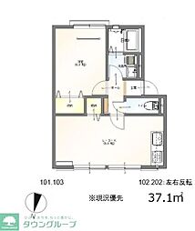 上砂グリーンハイツ 1LDKの間取図画像