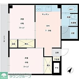 多摩パークハイツ 2DKの間取図画像