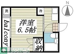 サンアベニュー師岡 1Kの間取図画像