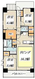 プラウドシティ豊田多摩平の森B棟 3LDKの間取図画像