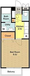 アネシス 1Kの間取図画像