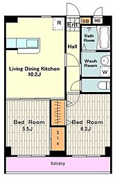 アクロス立川1 2LDKの間取図画像