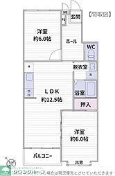 ウイスタリヤマンション栄町 2LDKの間取図画像