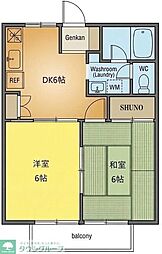 エステート・YAMAZAKIA 2DKの間取図画像