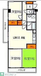 日野台ハイツ 3LDKの間取図画像