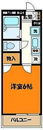 レオパレスK5 1Kの間取図画像