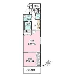 SILVERADOSHIBASAKI-CHO 2Kの間取図画像