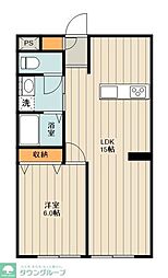 ベルハイツ昭島 1LDKの間取図画像