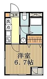 エクストゥディオ桜上水 1Kの間取図画像