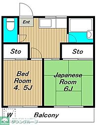 ハイシティ富士見 2DKの間取図画像