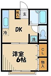 グランドソレーユ 1DKの間取図画像