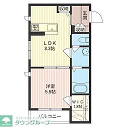 シャーメゾン立川 1LDKの間取図画像