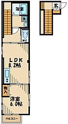 ファインコーラル 1LDKの間取図画像