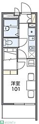 レオパレスクレードル 1Kの間取図画像
