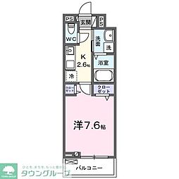 東武伊勢崎線 北春日部駅 徒歩4分の賃貸アパート 2階1Kの間取り