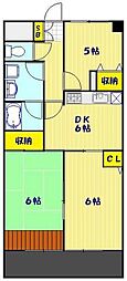 エンリッチF1号 3DKの間取図画像