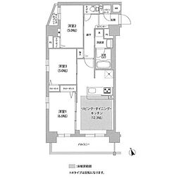 JR京浜東北・根岸線 川口駅 徒歩13分の賃貸マンション 1階3LDKの間取り