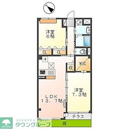 グリーンメゾン 2LDKの間取図画像