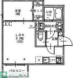 さいたま市見沼区大和田町1丁目アパート 1LDKの間取図画像