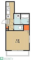 シュシュ越谷 1LDKの間取図画像