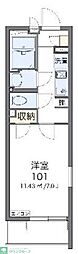 クレイノMIYABI 1Kの間取図画像