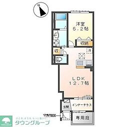 越谷市宮本町4丁目アパート 1LDKの間取図画像