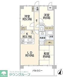 ベルドゥムール草加中央東 3LDKの間取図画像