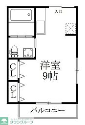 みどり園 ワンルームの間取図画像