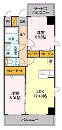 MONARCHVILLA 2LDKの間取図画像