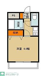 オークスプラザ 1Kの間取図画像