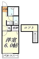 ベルシャンブル 1Kの間取図画像