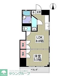 只見ハイツ 1Kの間取図画像
