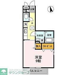 グレイス 1Kの間取図画像