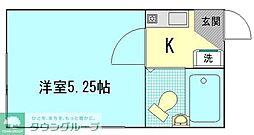 チェリーハウス八潮 1Kの間取図画像