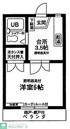 ハウスロイテ一宮 1Kの間取図画像