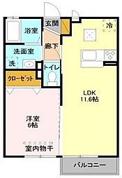グリーンガーデン 1LDKの間取図画像