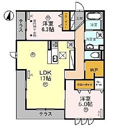 エミネンス 2LDKの間取図画像