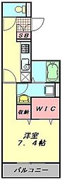 Dアヴァンス蒲生 1Kの間取図画像