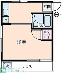 シャインハイム草加新田1 ワンルームの間取図画像