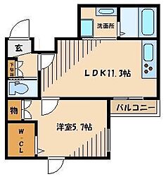 MahanaTerrasse 1LDKの間取図画像