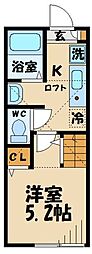 Ａ−Ｆｌａｔ 2階1Kの間取り