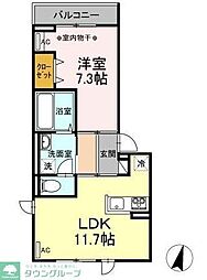 D-room・K 2階1LDKの間取り