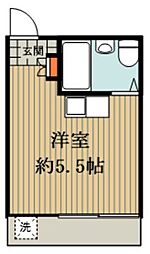 グリーンハイツ5 ワンルームの間取図画像