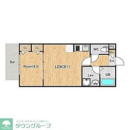 (仮称)ジーメゾン八王子千人町 1LDKの間取図画像